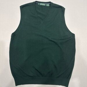 Men's Bobby Jones  Green 100% Extra Fine Merino Wool Sweater Vest Size M